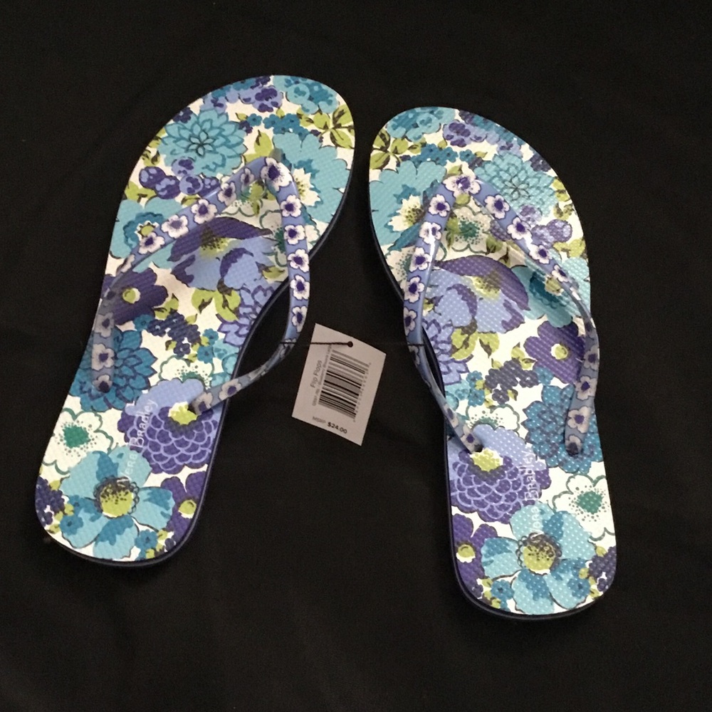 Old Navy Purple Floral Flip Flops